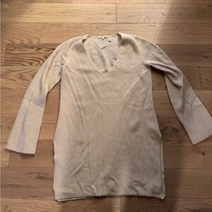 Helmut Lang Cashmere Wool Bell Sleeve Tunic Sweater $435